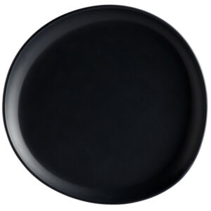 PLATO DE MELAMINA EXTENDIDO IRREGULAR 10 1/2 PG/26.67CM RIVER STONE NEGRO MATE (PRECIO POR 12 PIEZAS) GET