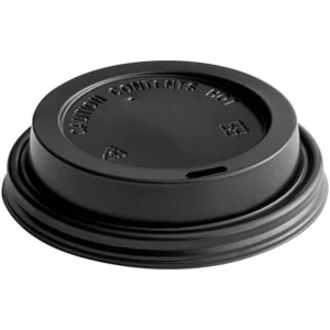 Tapa lisa para Vaso termico de 8 onzas Con Respiradero Negro (precio por 1,000 piezas)