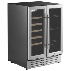 REFRIGERADOR PARA 20 BOTELLAS DE VINO 4.23 PIES CUBICOS MARCA AVA VALLEY MODELO WBRC-20-DZ TEMPERATURA DUAL 2 PUERTAS DE CRISTAL MEDIDAS