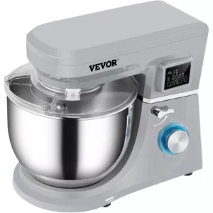 BATIDORA PLANETARIA 7.4 QT. (7 LTS) VEVOR 6 velocidades, Con pantalla LCD, Tazon de acero inoxidable, Voltaje: 120 V Potencia: 660 W