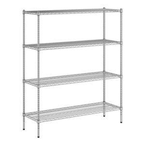 Estante de 18 x 54 Cromado con Postes de 64 pg de 4 entrepanos