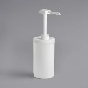 RECIPIENTE REDONDO 1 QT (0.94 LTS) PLASTICO CON BOMBA DISPENSADORA DE 1 OZ (30 ML)