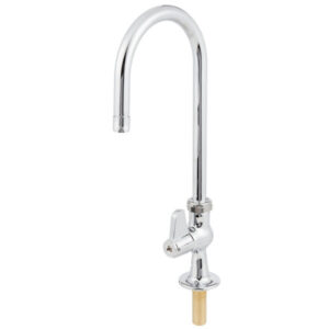 Equip by T&S 5F-1SLX05 Deck Mounted Faucet with 5 9/16pg Gooseneck Spout, Single Inlet, Laminar Flow Device, and Lever Handle