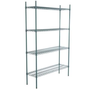Estante de 14 x 48 Verde Epoxico con Postes de 74 pg de 4 entrepanos