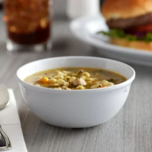 TAZON SOPERO DE MELAMINA 15 OZ (DIAM 13.33 CM) COLOR BLANCO NARROW RIM FOUNDATIONS ACOPA (PRECIO POR 12 PIEZAS)