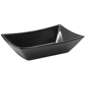 CHAROLA RECIPIENTE DE MELAMINA PARA PAPAS FRITAS  COLOR NEGRO 3 1/4 X 5 X 1 1/4 PG (PRECIO POR 36 PIEZAS)