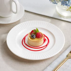 PLATO EXTENDIDO DE 8 1/2 PG (21.6 CM) CORDELIA BLANCO BRILLANTE ACOPA PORCELANA (PRECIO POR 24 PIEZAS)