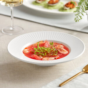 PLATO SOPERO DE 10 OZ (295 ML) CORDELIA BLANCO BRILLANTE ACOPA PORCELANA (PRECIO POR 12 PIEZAS)