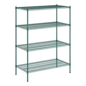 Estante de 24 x 48 Verde Epoxico con Postes de 64 pg de 4 entrepanos