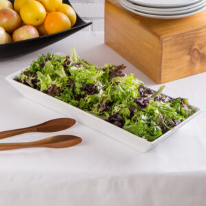 Tazon Rectangular para Ensaladas 3.2 qt (3.02 lts) de Aluminio Recubierto de Resina Blanca Medida: 50 x 20.6 x 5.5 Cm Modelo Bugambilia BUD13WW Marca GET