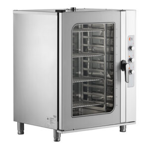 Horno combinado electrico de tamaño medio para 10 bandejas y controles manuales 208/240 V, trifasico Medidas: 37 13/16 x 26 x 37 pulgadas OCB110I Cooking Performance Group (Incluye kit de instalacion)