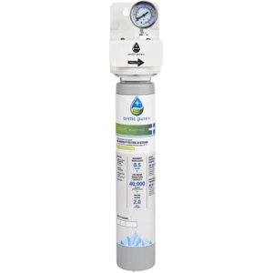 Sistema de filtracion de agua para maquina de hielo Manitowoc AR-40000P Arctic Pure Plus con clasificacion de 0,5 micrones, 2 GPM