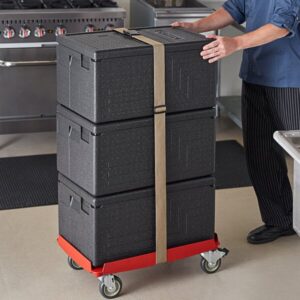 Carro Transportador Cara Cajas termicas 24 7/8 x 17 3/8 x 7 5/16 pg Cambro Camdolly compacto rojo intenso Cambro CDC300358