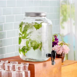 DISPENSADOR DE BEBIDAS 2 GALONES (7.57 LTS) MASON JAR MANOS LIBRES CRISTAL ACOPA