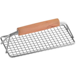 PRENSA PARA TOCINO DE REJILLA CUADRICULADA RECTANGULAR CON MANGO DE MADERA 8 X 4 PG