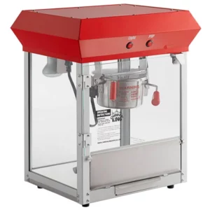 MAQUINA FABRICADORA DE PALOMITAS CARNAVAL KING PM850, CAP 4oz, marco de acero inox rojo brillante, electrica 470 W
