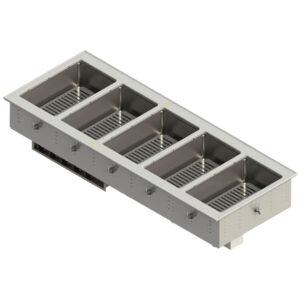 BANO MARIA ELECTRICO AISLADO PARA 5 INSERTOS ENTEROS DE HASTA 6 PG PARA EMPOTRAR A BARRA MARCA VOLLRATH 208-240V