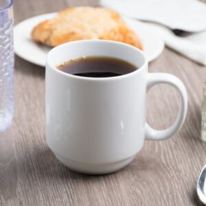 TAZA TARRO CAPACIDAD DE 340ml (11.5 oz.) MARCA WORLD MODELO BASIC BLANCO BRILLANTE LISA (CAJA CON 36 PIEZAS)