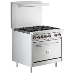 ESTUFA A GAS DE 6 QUEMADORES ABIERTOS Y 1 HORNO DE: 0.91 X 0.82 X 1.52 M COOKING PERFORMANCE