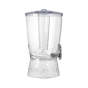 Dispensador de 3 Galones (11.35 lts) Acrilico con Compartimento para Hielo e infusor para frutas Con Textura