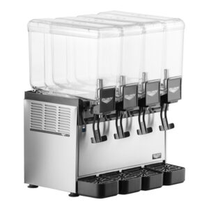 DISPENSADOR DE BEBIDAS REFRIGERADO CUADRUPLE DE 2.11 GALONES CADA TINA MEDIDAS: 19 X 15 5/16 X 24 1/8 PG MARCA VOLLRATH