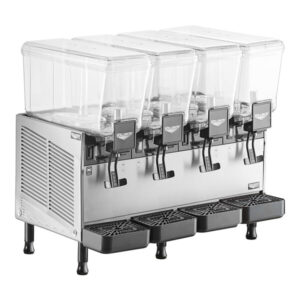 DISPENSADOR DE BEBIDAS REFRIGERADO CUADRUPLE DE 3.7 GALONES CADA TINA MEDIDAS: 28 X 18 5/16 X 25 1/8 PG MARCA VOLLRATH