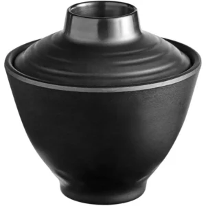 BOWL DE MELAMINA REDONDO CON TAPA 8 OZ NEGRO NARA B-95-BK GET (PRECIO POR 12 PIEZAS)