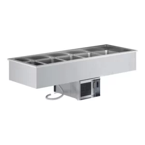 Mesa Fria Refrigerada para Empotrar de cinco insertos enteros con aislamiento 120V SDC-5A ServIt