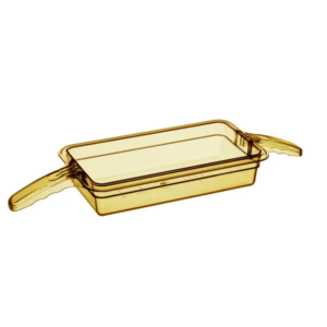 Inserto Tercio 2 1/2 Pg Color Ambar Alta Temperatura Doble Agarradera Cambro