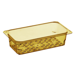 Inserto Tercio 3 Pg Perforado Color Ambar Alta Temperatura Cambro