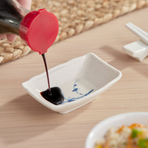 Plato Rectangular De Salsa De Melamina De 1.5 Oz. Acopa Bambu Biru (Precio Por 24 Piezas)