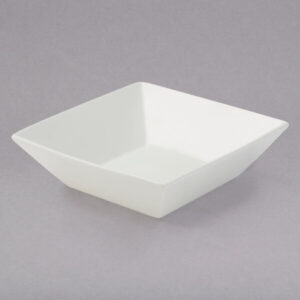 Plato Bowl Cuadrado de 1.4 Lts (48 oz) 20.9 x 6.3 Cm Blanco Brillante Porcelana Marca SQB88 American Metalcraft (Caja con 6 piezas p/u)
