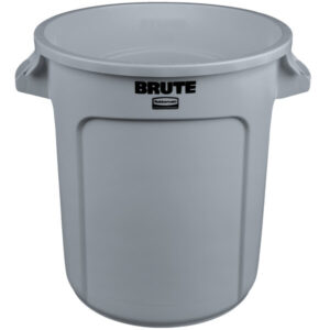 Contenedor de basura de 10 galones redondo gris Rubbermaid FG261000GRAY BRUTE
