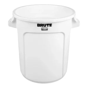 Contenedor de basura de 10 galones redondo blanco Rubbermaid FG261000WHT BRUTE