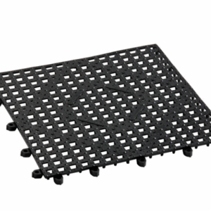 TAPETE PLASTICO ESCURRIDOR PARA BARRA 30X30 CM PARA ENSAMBLAR NEGRO (PRECIO POR 12 PIEZAS)
