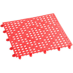 TAPETE PLASTICO ESCURRIDOR PARA BARRA 30X30 CM PARA ENSAMBLAR ROJO CHOICE