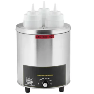Calentador de mamilas Triple de 16-24 oz para salsas y aderezos, incluye 6 de 24 oz, 550 W 120 V Carnival King