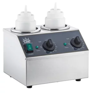 Calentador de mamilas Doble con capacidad de hasta 32 oz para salsas y aderezos, incluye 6 de 32 oz, 400 W 120 V Carnival King