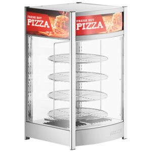 CONSERVADOR EXHIBIDOR DE PIZZA DE 12 PG DE 4 PARRILLAS 120V, 800W RACK ROTATIVO MODELO PDW12D1 MARCA SERVLT