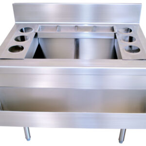 ESTACION CANTINERO SIN NICHO EN ACERO INOXIDABLE DE 1.00 x 0.60 x 0.75 M