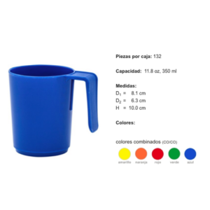 Tarro conico grande polipropileno 11.8 oz /350 ml (132 Piezas por Caja) TP