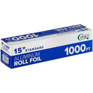ROLLO DE ALUMINIO PARA EMPAQUE DE ALIMENTOS 38 CM X 300 MTS LARGO CAL.55 CHOICE
