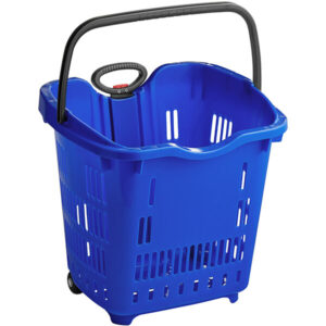 Canasta de Plastico para Supermercado Con Ruedas y Jaladera Color Azul 53.9 x 41.9 x 46.9 cm Regency (Precio por 6 piezas)