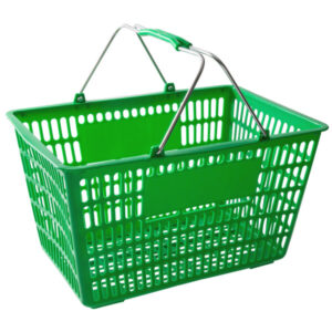 Canasta de Plastico para Supermercado color Verde 47.7 x 31.7 x 26.5 cm Sin Base Regency (Precio por 12 piezas)