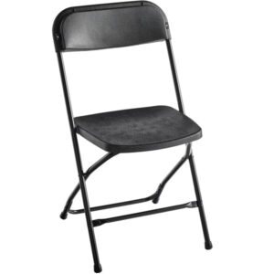 SILLA PLEGABLE NEGRA DE PLASTICO Y TUBO DE FIERRO LANCASTER (PRECIO POR 10 PIEZAS)