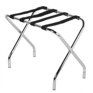 Portaequipaje Plegable de Metal Cromado 67.9 x 41.9 x 52.7 cm Lancaster Table & Seating