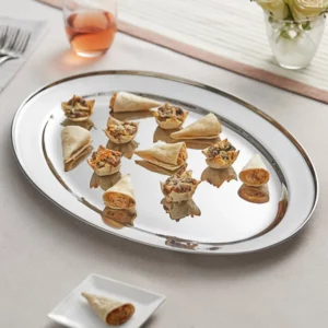 CHAROLA PLATON OVALADO 20 X 13 3/4 PG (50.8 X 34.9 CM) ACABADO ESPEJO ACERO INOXIDABLE ACOPA